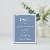 RSVP Rustic Dusty Blue Wedding Meal Choice RSVP Uitnodiging Briefkaart (Staand voorkant)