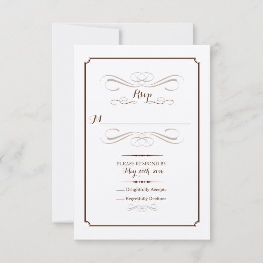 RSVP Rustic Elegant Response Kaart (Voorkant)