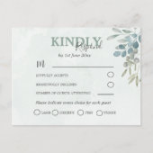 RSVP Rustic Eucalyptus Greenery Wedding Uitnodiging Briefkaart (Voorkant)
