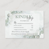 RSVP Rustic Eucalyptus Sage Green Wedding Informatiekaartje (Voorkant)