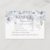 RSVP Rustic Floral Dusty Blue Wedding Informatiekaartje (Voorkant)