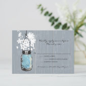 RSVP Rustic Hangen Mason Jar Huwelijk (Staand voorkant)