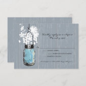 RSVP Rustic Hangen Mason Jar Huwelijk (Voorkant / Achterkant)