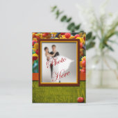 RSVP Rustic Herfst in Love Custom Photo Uitnodiging Briefkaart (Staand voorkant)