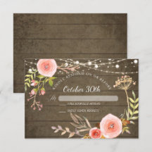 RSVP Rustic Hout Elegant Geschilderde Botanische B