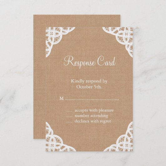 RSVP Rustic Lace & Medium Burlap (Voorkant / Achterkant)