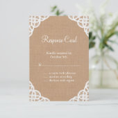 RSVP Rustic Lace & Medium Burlap Kaartje (Staand voorkant)