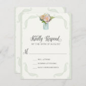 RSVP Rustic Mason Jar Rozen Script Typografie (Voorkant / Achterkant)