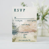 RSVP Rustic Mountain Arbor Evergreen Wedding Menu (Staand voorkant)