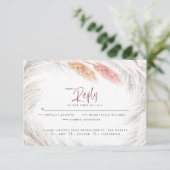 RSVP Rustic Pink Foxtail en Ivory Pampas Grass Kaartje (Staand voorkant)