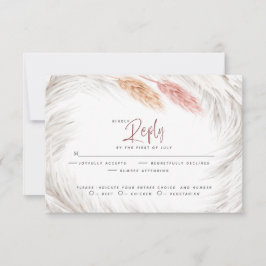 RSVP Rustic Pink Foxtail en Ivory Pampas Grass Kaartje