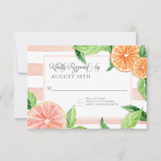 RSVP Rustic Striped Citrus Pink Grapefruit Sinaasa (Voorkant)