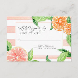 RSVP Rustic Striped Citrus Pink Grapefruit Sinaasa Kaartje