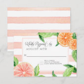 RSVP Rustic Striped Citrus Pink Grapefruit Sinaasa Kaartje (Voorkant / Achterkant)