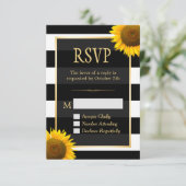 RSVP Rustic Sunflower Black White Striped (Staand voorkant)