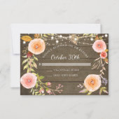 RSVP Rustic Twinkle Lights Hout Botanische Floral Kaart (Voorkant)