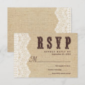 RSVP Rustic Typography Wedding Reply Kaartje (Voorkant / Achterkant)