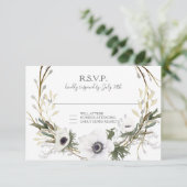 RSVP Rustic White Floral BOHO WARE Waterverf Kaartje (Staand voorkant)