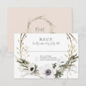 RSVP Rustic White Floral BOHO WARE Waterverf Kaartje (Voorkant / Achterkant)