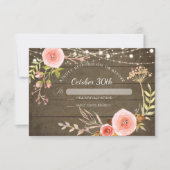 RSVP Rustic Wood Elegant gebilderde botanische flo Kaart (Voorkant)