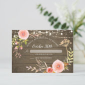 RSVP Rustic Wood Elegant gebilderde botanische flo Kaart (Staand voorkant)