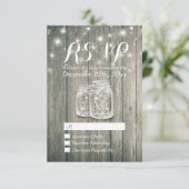 RSVP Rustic Wood en Mason Jar String Lights Kaartje (Staand voorkant)