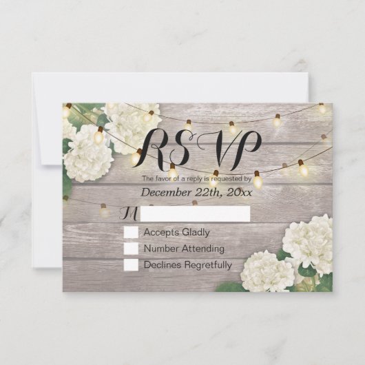 RSVP Rustic Wood Hydrangea String Lights (Voorkant)