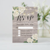 RSVP Rustic Wood Hydrangea String Lights Kaartje (Staand voorkant)