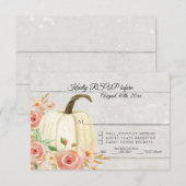 RSVP Rustieke Aquarel Bloem Wit Pompoen Houten Kaart (Voorkant / Achterkant)