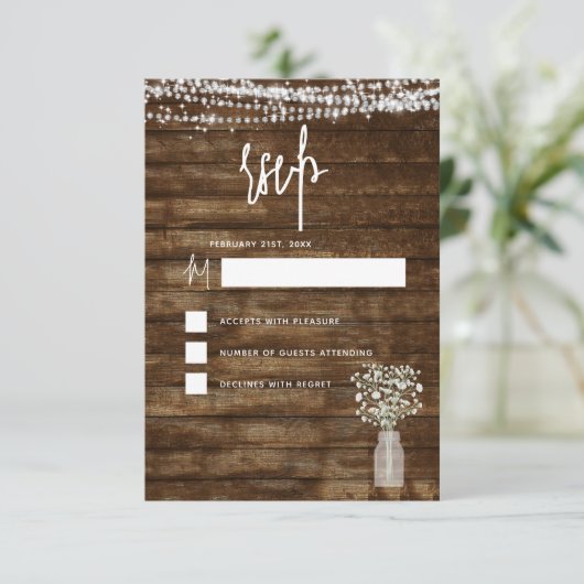 RSVP rustieke boerderij String Lights Land Kaart (Staand voorkant)