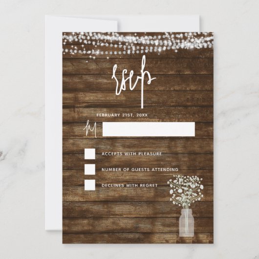 RSVP rustieke boerderij String Lights Land Kaart (Voorkant)