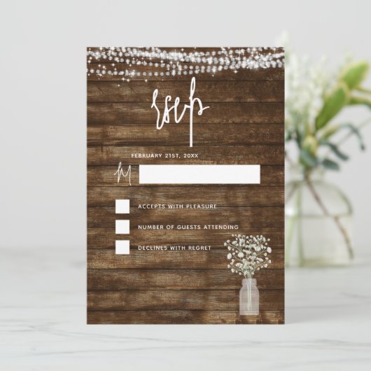 RSVP rustieke boerderij String Lights Land Kaart (Staand voorkant)