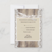 RSVP rustieke bruiloft beige witte kant hout (Achterkant)