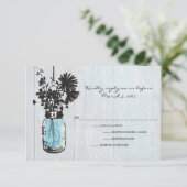 RSVP Rustieke Hanging Mason Jar Wedding (Staand voorkant)