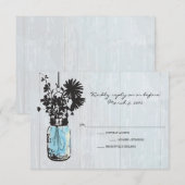 RSVP Rustieke Hanging Mason Jar Wedding (Voorkant / Achterkant)
