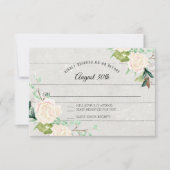 RSVP Rustieke houten waterverf kunst bloem ivoor r Kaart (Voorkant)