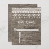 RSVP Rustieke  Kant Hout Script Typografie (Voorkant / Achterkant)