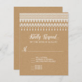 RSVP Rustieke  Kant Kraft Script Typografie (Voorkant / Achterkant)