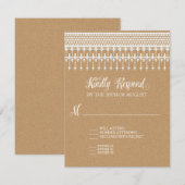 RSVP Rustieke  Kant Kraft Script Typografie Kaartje (Voorkant / Achterkant)
