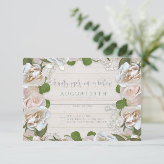 RSVP Rustieke Schuur Bloemen Krans Blush Roze Roze (Staand voorkant)