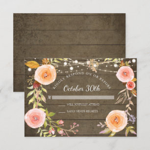 RSVP Rustieke Twinkelende Lichtjes Hout Botanische Kaart