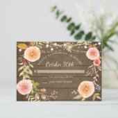 RSVP Rustieke Twinkellichtjes Houten Botanische Bl Kaart (Staand voorkant)