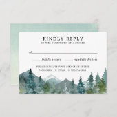 RSVP Rustige bergen bossen bruiloft RSVP (Voorkant / Achterkant)