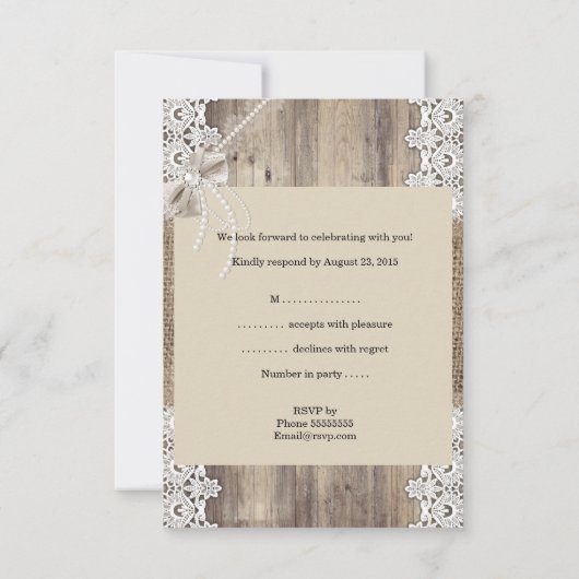 RSVP Rustige Trouw Beige Parel Kant Hout Jute 4 (Achterkant)