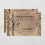 RSVP Rustisch Land  Paper Burlap Wedding (Voorkant / Achterkant)