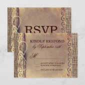 RSVP Rustisch Land  Paper Burlap Wedding Kaartje (Voorkant / Achterkant)