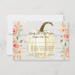 RSVP Rustische Waterverf Floral White Pumpkin Wood Kaart