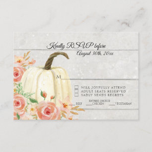 RSVP Rustische Waterverf Floral White Pumpkin Wood Kaart