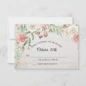 RSVP Rustische Waterverf Kunst Blush Ivory Roos Fl Kaart (Voorkant)