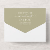 RSVP Sage Green All in One Wedding Invitation All In One Uitnodiging (Achterkant)